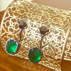 Kendra Scott Earring in Emerald Gunmental